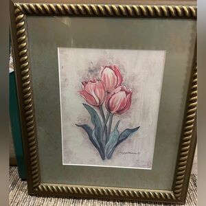 PEGGY ABRAMS "Blooming Tulips" Vintage Framed Print